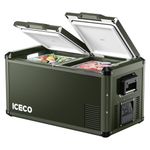 ICECO VL75 ProD 12V Refrigerator, Portable Freezer Fridge with AC/DC, 75L Dual Zone Car Fridge Powered by SECOP, 0℉ to 50℉, Electric Cooler for Car, Camping and Home Use [Olive Green Special Edition]