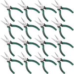 ZOENHOU 16 PCS 6 Inch Spring Loaded Needle Nose Pliers with Side Cutter, Professional Precision Long Nose Pliers with Side Cutting for Cables Clamping Pinching