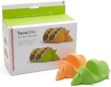 Pund'it Tacodillo Taco Holders, Set of 2 Armadillo Themed Taco Platters