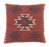 Chouhan Rugs Indian Hand Loom Vintage Kilim Cushion Cover 45x45 Jute Handwoven Pillows Ethnic Decorative Shams Hand Made Indian Art Pattren 1