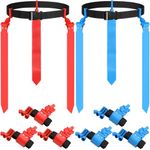 Junkin 6 Players Flag Football Belts and Flags Set Adjustable Football Belt for Youths Kids Teens Adults Training Equipment, Red, Blue, 47"