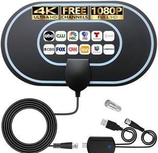 TV Antenna Indoor for Local Channels - 4K HD Amplified Digital HDTV Antenna with Signal Booster - 360° Long Reception Antenna Support All Types TV