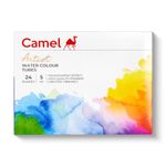 Camel Artist Watercolor Tube - 24 Shades (5ML Each) | Vibrant Pigments for Rich Colors | Quick-Drying & Easy Blending | Perfect for Portraits, Landscapes & Florals | Multisurface Use