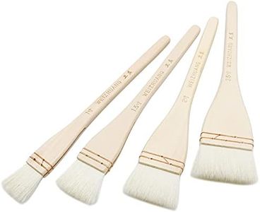 Longdex Creative Mark Lot de 4 pinceaux professionnels en poils de chèvre blancs doux pour le lavage, le travail de fond, l'aquarelle et la poterie en céramique