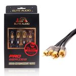 Elite Audio Pro Series 17ft. 4-Channel Car Audio RCA Cable - Triple Shielded Brass Connectors, Oxygen Free Copper Noise Reducing Audio Cable for Amplifiers Subwoofers Speakers and Processors – PRO417