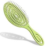 Ninabella Organic Detangling Hair Brush for Women, Men & Kids - Does not Pull on Hair - Hair Straightening Brushes for Straight, Curly & Wet Hair - Unique Spiral Hairbrush