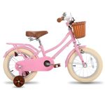 STITCH MANCHI 16 Inch Kids Bike with Basket & Stabilisers for 4 5 6 7 Years Old Girls & Boys, Pink…