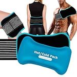 Ice Packs for Sports Injuries with Adjustable Wrap,Flexible No Leaked Gel Ice Pad Set for Pain Relief,Reusable Easy to Wear Hot Cold Compress Kit,Comfortable Cool Pack for Knee,Ankle,Hip,Back Pain