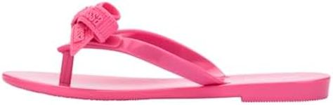 mini melissa Harmonic M Lover Flip Flops for Girls - Sleek & Trendy Jelly Flip Flops w/Metallic Heart, Slip On Summer Shoes for Girls, Kids Jelly Shoes, Pink, 12