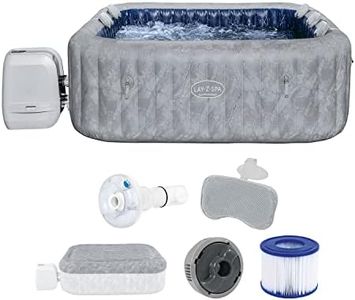 Bestway® Lay-Z-SPA® Energiespar-Whirlpool San Francisco HydroJet Pro™ mit App-Steuerung, für 7 Personen 230 x 230 x 71 cm, Marmor-Optik (Samtgrau)