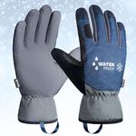 KAYGO Waterproof Thermal Work Gloves for Men Women, Insulated Fleece Liner, Winter Warm Work Gloves for Cold Weather Snow Outdoor Activities Freezer Storage (Navy Blue, Large, Size 9)