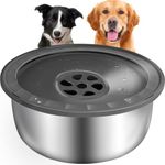 Dog Water Bowl, 3.5L/118oz No Spill Dog Water Bowl, Slow Drinking Water Bowls Stainless Steel with Floating Disk, Large Capacity Non-Slip Spill Proof Water Feeder for All Dogs, Cats