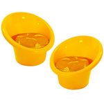 ANJWAR Tub Chairs | Heavy Plastic Chairs | Arm Chair for Garden, Indore and Outdoor | 200Kg Weight Bearing Capacity | Set of 2 Chairs with Cushions. (Yellow, Standard)