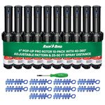 Rain-bird 5000 Series Rotor Sprinkler Head - 5004 PC Model, Adjustable 40-360 Degree Part-Circle, 4 Inch Pop-Up Lawn Sprayer Irrigation System - 25 to 50 Feet Water Spray Distance (Y54007) (10 Pack)
