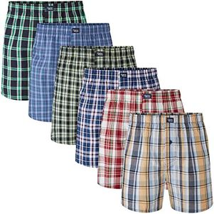 Charles Wilson 6 Pack Woven Boxer Shorts (Large, Multi Check 67)