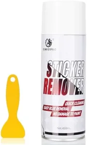 Sticker Remover - 15 fl.oz Adhesive Remover Spray with Scraper, Quickly Removes Sticky Residue, Glue, Tape, Labels, Decals, Stickers, Tree Sap, Insect Residue, Tar, Wax on Car Paint & Glass