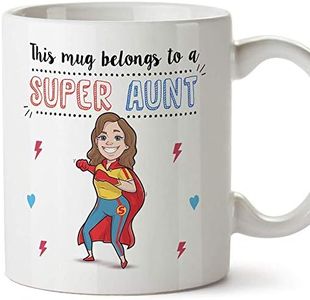 MUGFFINS Aunt Mug/Cup – Super Aunt – Coffee Mug for Breakfast/Birthday Presents for Aunts/Ceramic 11 oz