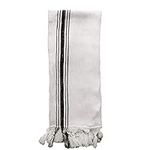 Sweet Water Decor Turkish Cotton + Bamboo from Rayon Hand Towels | Large Size 19 x 35 | Cream with Decorative Stripes | Bathroom, Kitchen, Dish, or Baby Towel (Savannah - 5 Black Stripes)