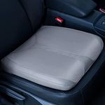 QYILAY Leather Car Memory Foam Heightening Seat Cushion for Short People Driving,Hip(Coccyx/Tailbone) and Lower Back Pain Relief Butt Pillows,for Truck,SUV,Office Chair,Wheelchair,etc. (Gray