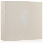 Lanpn 12x12 inch Scrapbook Photo Album, Linen Cover Archival Acid Free Top Load 3 Ring Binder Folder Photo Book 30x30 cm with 30 Plastic Sleeves 60 Pages (Beige)