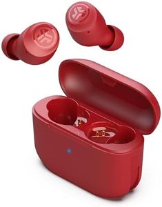 JLab Go Air Pop True Wireless Bluetooth Earbuds & Charging Case - Rose Red, Dual Connect, IPX4 Sweat Resistance, Bluetooth 5 Connection, 3 EQ Sound Settings Signature, Balanced, Bass Boost