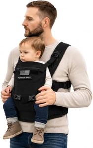 Front Facing Baby Carrier for Dad | Ergonomic Baby Carrier for Men | Infant to Toddler | Military Design Holder with Lumbar Support | Great for Hiking and Travel | MOLLE Compatible | Black