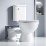 SUPERFLO Macerating Toilet System Silent & Powerful Upflush Toilet to Bathroom Sink &Tub with 600W Toilet Pump & AC Vent for Basement