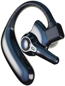 emotal Dual-Mic AI Noise Cancelling Bluetooth Headset for Cell Phones, 10 Days Standby 30Hrs HD Talktime Bluetooth Earpiece IPX6 Waterproof Ultralight for Driving/Truckers/Business,Black