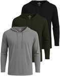 3 Pack: Men’s Big and Tall King Size Cotton Lightweight Hoodie Long Sleeve Hooded T Shirt Sweatshirt French Terry Casual Active Athletic Workout Gym Dry Fit Jersey Pullover Outdoor - Set 6, 3X