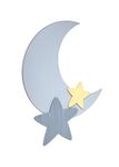 Little Love by NoJo Separates Collection Star and Moon Shaped Wall Art, Grey