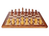 ENTERRO Wooden Chess Board Flat - 17" x 17" with Chess Pieces - King Size 3" with 2 Extra Queens - Chess Board Set Wooden for Kids Adults