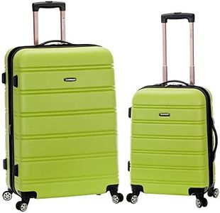 Rockland Melbourne Hardside Expandable Spinner Wheel Luggage, Lime, 2 Piece (20/28)