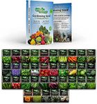 Vegetable Seeds - Set of 35 Assorted Non-GMO Vegetables & Herb Seedlings - Starter Variety Mix for Indoor & Outdoor Gardening