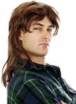 ALLAURA - Joe Dirt Wig Brown Mullet Wigs for Men 80s Costumes Mens Mullet Wig - Brown Merica Joe Dirt Mullet Costume