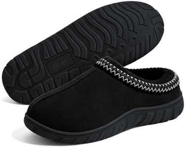 Litfun Men's Memory Foam Fuzzy Slippers Indoor Outdoor Winter House Shoes