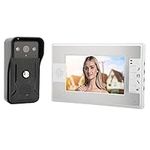 Video Intercom System, 25 Door Bells, 7 Inch TFT LCD Color Rainproof Aluminum Alloy Panel Video Intercom Doorbell for Home Security (US Plug)