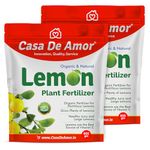 Casa De Amor Lemon Plant Organic Fertilizer for Citrus and Lemon Tree Growth and Fruit Yield | Indoor & Outdoor Gardening | 2 Packs of 900 gm