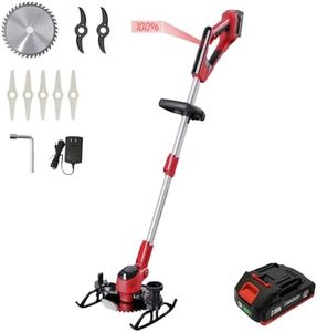 Korunria Cordless Weed Wacker & Edger & Lawn Mower with 2.5Ah Battery, 3-in-1 Weed Wacker Battery Operated, Running Time 50~75 Mins (Battery and Charger Included) (One Battery)