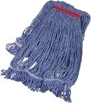 Amazon Basics Loop-End Synthetic MOP Head 1.25" Headband (6 Pack), Blue, Large