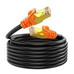 Cat 7 Outdoor Ethernet Cable 300 ft,NC XQIN CAT 7 Heavy Duty Double Shielded Ethernet Patch Cable Waterproof Ethernet Cable for Ethernet Switch, IP Camera, POE and More Direct Burial Ethernet Cable