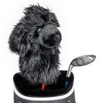 Daphne's Headcovers Black Poodle Hybrid Headcover | Premium Hybrid and Fairway Wood Headcovers | Funny Golf Covers | Stylish Protection for Clubs | Men's Golf Gear | Hybrid Headcover for Men and Women