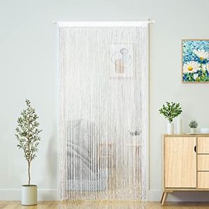 Doorway String Curtain Door Curtains,Boho Hippie Hanging Patio Tassels Screen Room Decor Bedroom Wall Window Closet Kitchen Living Room Fringe Divider Panel Laundry Room(39×79in/100×200cm,White)