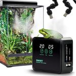 MECESOR Reptile Humidifiers Smart Misting System for Reptile Terrariums, Reptile Mister Automatic with Timer, 360° Adjustable Misting Nozzles for Chameleons, Frog, Turtle, Lizard, Snake