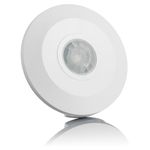 SEBSON PIR Sensor Ceiling Light 360°, Ceiling Mounted, Infrared Motion Sensor, LED suitable, Range max. 6m/360°, max. 2000/1000W, IP20, white