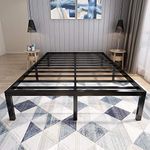 45MinST 18 Inch Platform Bed Frame/Easy Assembly Mattress Foundation / 3000lbs Heavy Duty Steel Slat/Noise Free/No Box Spring Needed, Twin/Full/Queen/King/Cal King(Queen)