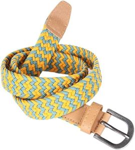 Kids Braided Stretchy Cord Belt - Blue/Yellow - Age (8-14 Yr)