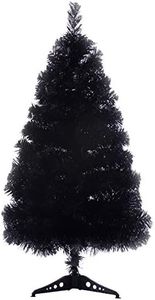 Ariv Black Christmas Tree 0.9M/2.7ft Color Xmas Tree 90 PVC Tips Metal Stand Frame Deco Family Store Hotel Home Party Holiday Decoration Ornaments