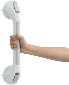 MoJoTools Shower Handles for Elderly Suction, 16 Inch Grab Bars for Bathtubs and Showers, Removable Safety Handle, Heavy Duty Bathtub Grip for Seniors & Elderly, No Drilling, Waterproof, Grey