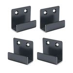 Sayayo Stainless Steel Picture Rail Hooks Picture Hanging Mirror Clips Mirror Fixings Hanging Kits Heavy Duty Ceramic Tile Display Bracket, Matte Black Finish, 4 PCS (15MM Inside Width)