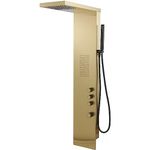 Bathfinesse Gold Shower Tower Bathroom Shower Panel System with Body Jet Massage High Pressure Large Area Shower Fixtures Rainfall Hand Shower